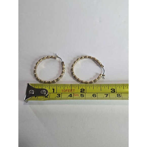 Lot of 3 Gold Tone Hoop Earrings - Picture 4 of 5